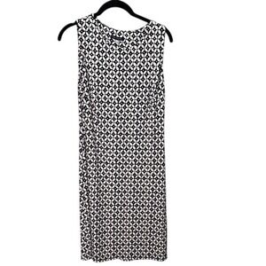 Tommy Hilfiger Dress Size 8‎ Sleeveless Black Tan Print Geometric Career